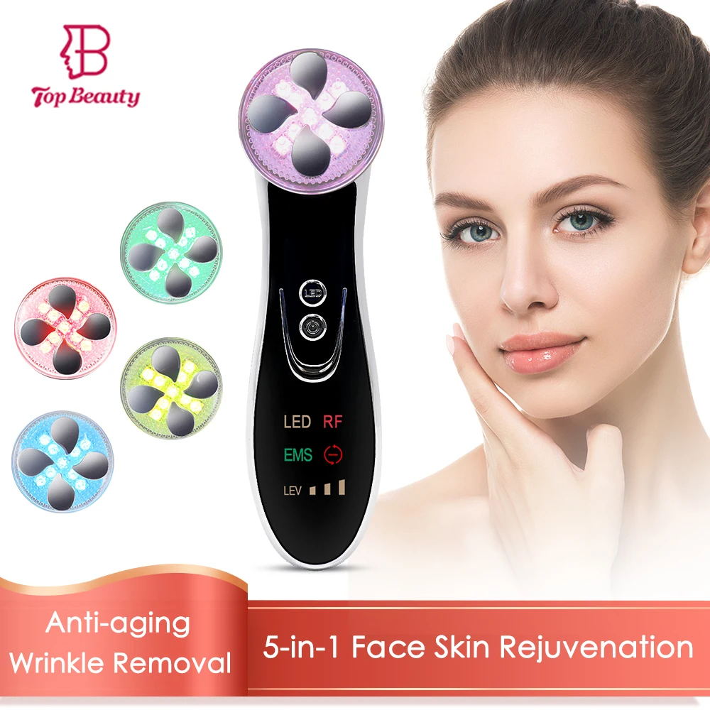 

Electroporation Facial Skin Rejuvenation RF LED Photon Light Therapy Anti-aging Anti-wrinkle Machine Skin Face Visage Masseur