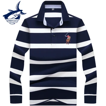 

New Arrival Long Sleeve Polo Shirt Men High Quality Stylish 3D Embroidery Brand Tace & Shark Polo Shirts Casual & Business Cloth
