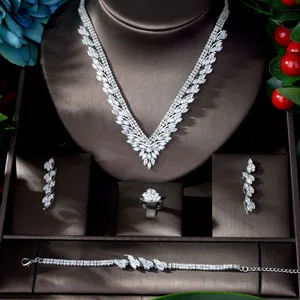 white gold plated Hibrid роскошный комплект ювелирных изделий AliExpress с AAA кубическим цирконием женские медные Свадебные аксессуары Ювелирные наборы bijoux mariage N-915 - Окраска металла: white gold plated