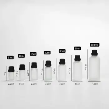 

100pcs 5-100ml Tubes Frosted Glass Aromatherapy Liquid for Essential Massage Oil Pipette Refillable Bottles Glass Container Jars