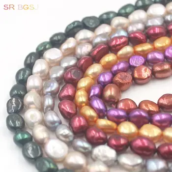 

Free Shipping SR Select by Color 8x10mm Irregular Freeform Shape Freshwater Natural Pearl Beads For Jewelry Making Strand 14"