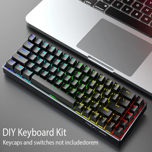 AULA F3168 Keyboard DIY Hot Swap Keyboard Kit Wired Bluetooth 2 4G 68 Keys Rainbow Backlit