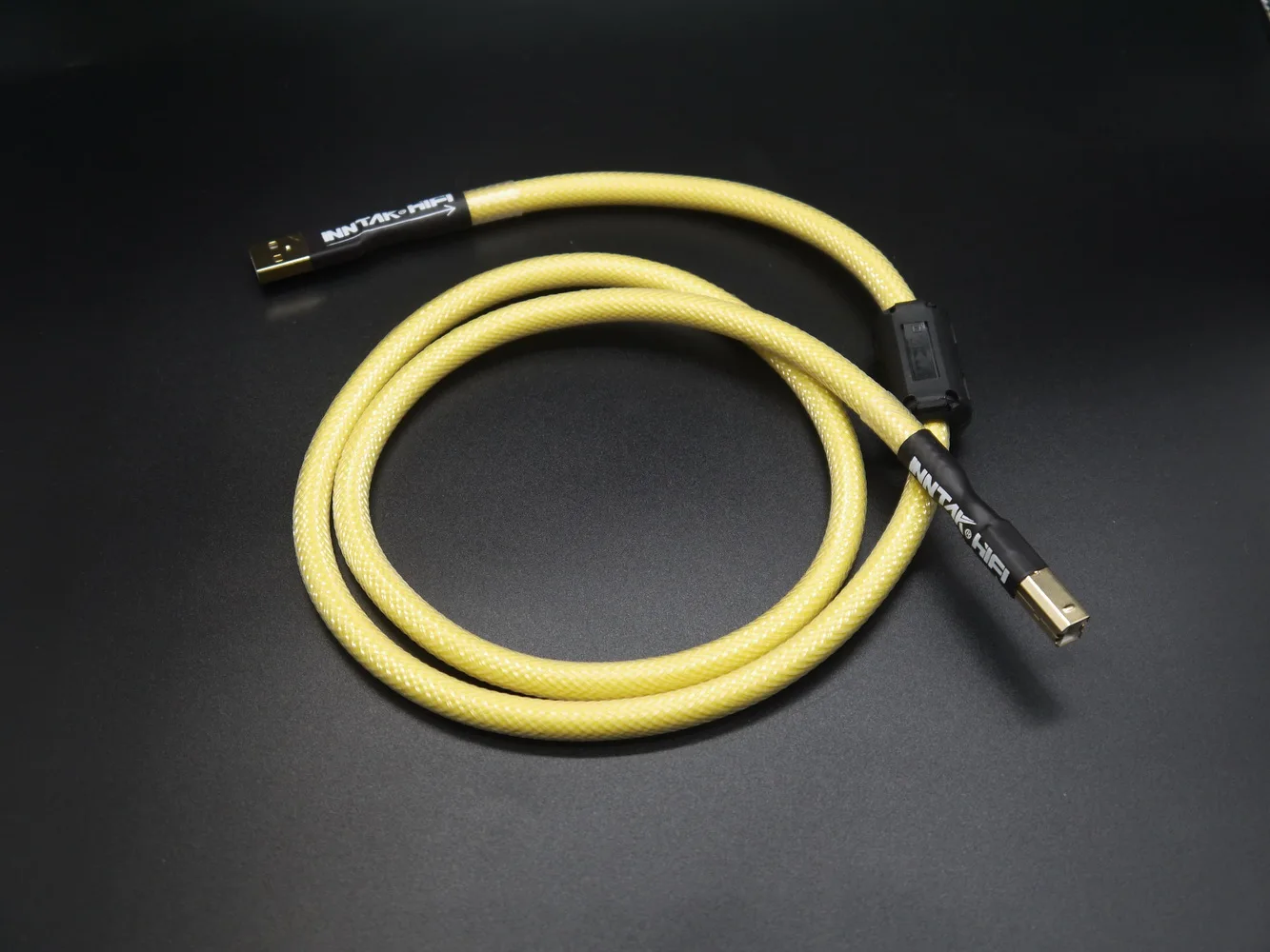 은도금 구리 USB 2.0 타입 A-B 하이파이 오디오 USB 케이블, DAC PC, 0.5M-5M, YELLOW1038, 고급 1 개