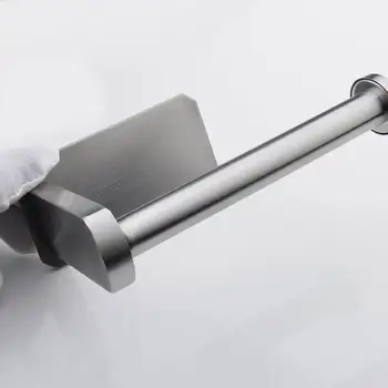 

Short Stainless Steel Toilet Roll Holder Tissue Holder Nail-free Self Adhesive Toilet Paper Holder for Bathroom Stick on Wall