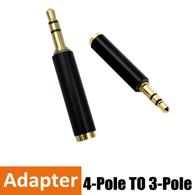 3.5mm Microphone Adapters 4 Pole to 3 Pole Converter4/3 Audio Stereo Adapter For Microphones