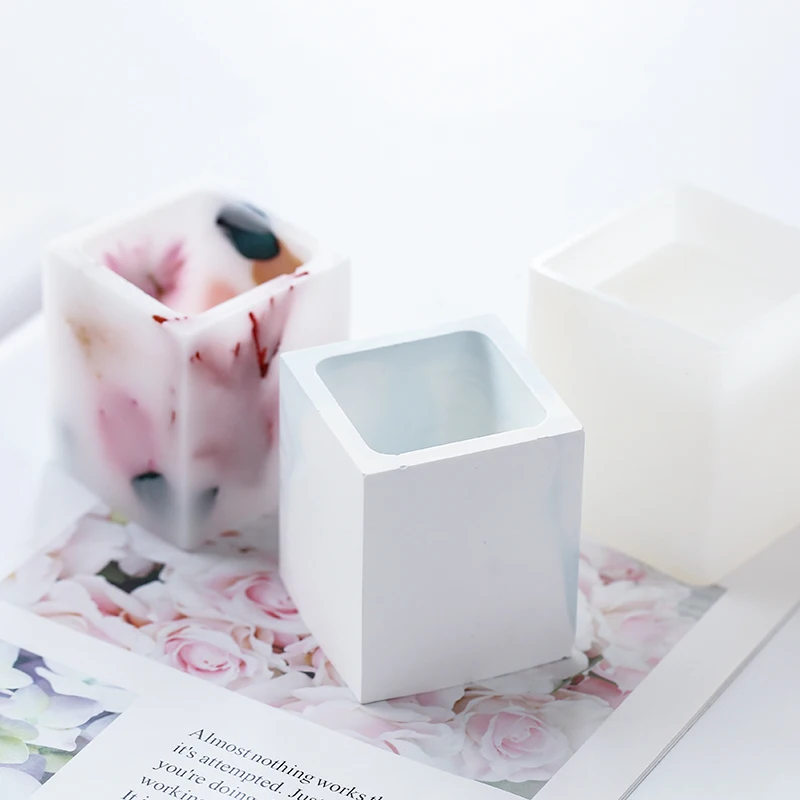 DIY ароматерапия гипсовая форма цветок образный Круглый квадратная силиконовая форма Декоративная Свеча для дома