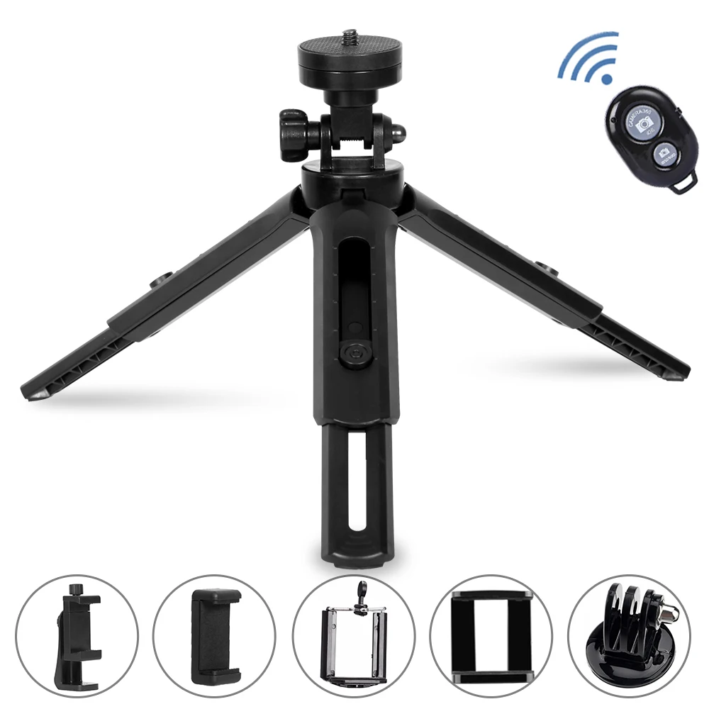 

Selens Mini Desktop little Phone Stand Tabletop Tripod for Camera Mirrorless Camera Smart phone with Detachable Bluetooth Tripod