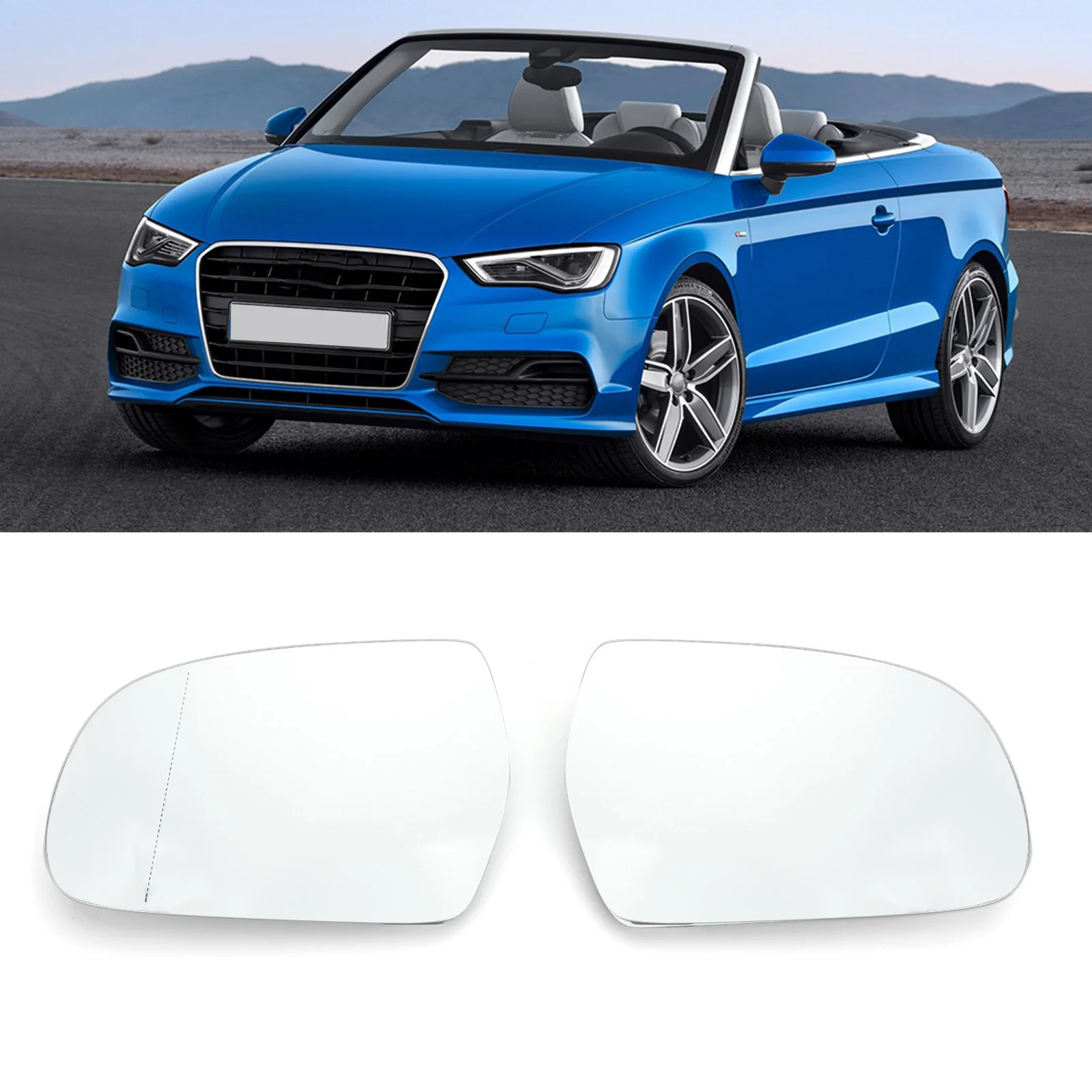 Areyourshop 1 пара дверное зеркало белое стекло с подогревом 8K0857535/6F Подходит для Audi A4 B9 2013- зеркало стекло автомобильные аксессуары