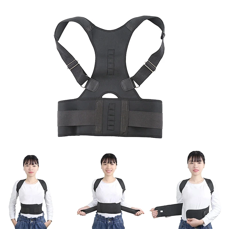 

Adult Teens Magnetic Back Posture Corrector Support Humpback Orthopedic Brace Adjustable Back Spine Straightener //