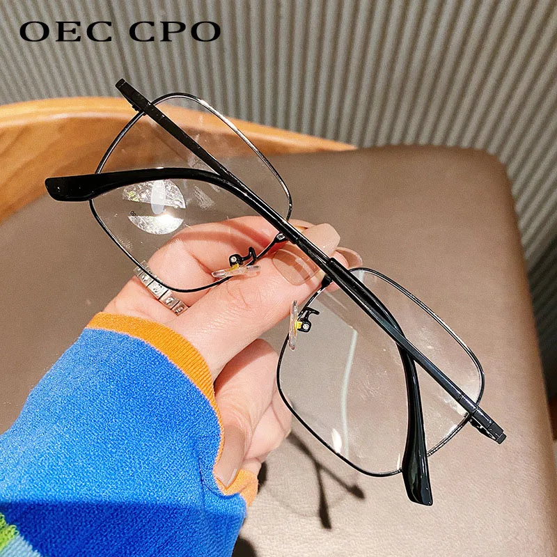 

OEC CPO Fashion Square Glasses Women Clear Lens Transparent Glasses Men Vintage Optical myopia Eyeglasses Frame Female O864