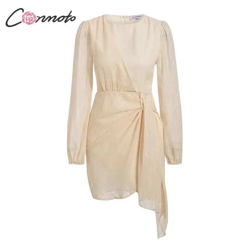 Conmoto сексуальное элегантное платье с запахом женское кружевное с рюшами Вечерние лента для платья винтажное женское платье с длинным рукавом Vestidos