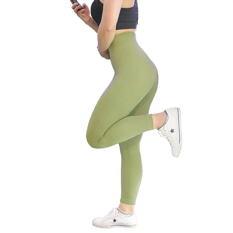 Зеленый Push Up beauty Hip штаны для йоги Бодибилдинг крупным планом Йога Спортивные Леггинсы для тренажерного зала для женщин Высокая широкая эластичная талия бесшовные леггинсы - Цвет: Зеленый
