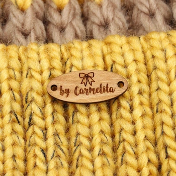 Etichette in legno, Etichette quadrate in legno, Etichette a maglia, Etichette personalizzate, Etichette per incisione, Etichette ovale in legno (WD3198)