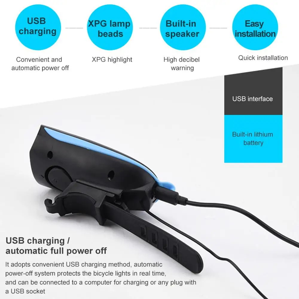 Светодиодный велосипедный фонарь 2 в 1 со встроенным аккумулятором и USB