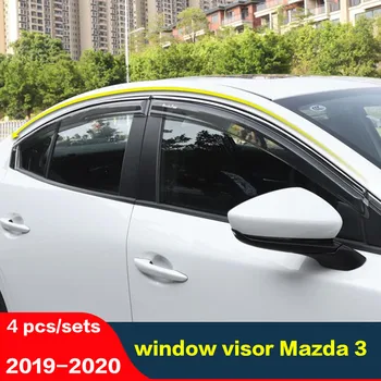 

CEYUSOT For Mazda 3 window visor sedan Windows side Sun Rain mazda3 Axela 4 pcs Protection Shield Exterior accessories 2019 2020