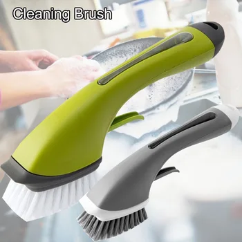 

Detergent-added Long handle Cleaning Brush Household Kitchen Pot Pan Washing Brush Tile Cleaning Brush Sink Gap Cleaning Brush