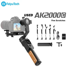 Feiyutech oficial remodelado (usado) ak2000c 3-axis câmera cardan estabilizador com arranhões liberação dobrável para canon