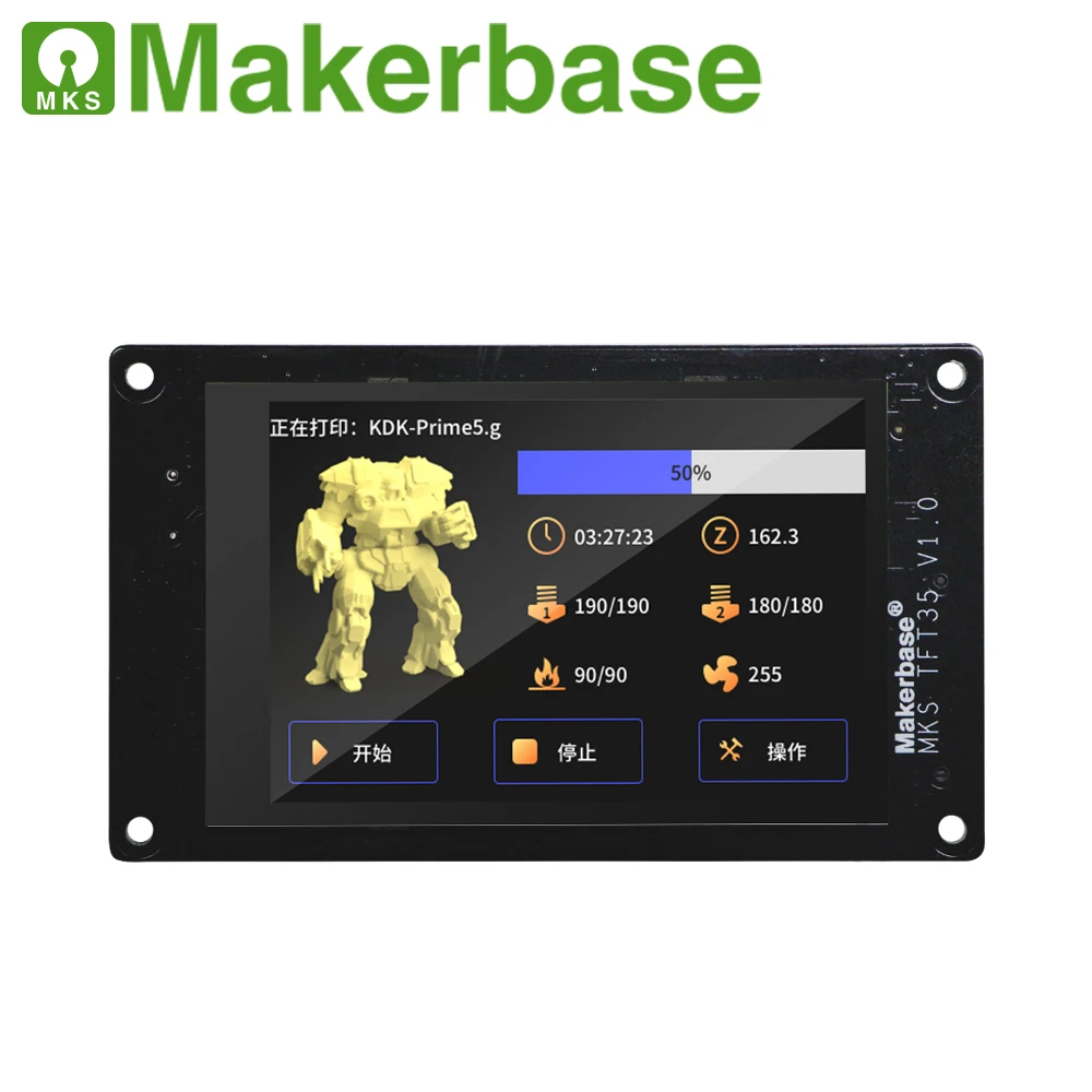 Makerbase-mks Tft35 V1.0 Touch Screen Peças da Impressora 3d Inserir o Cartão sd Disco Usb Controle Wifi Lateral Visualização Gcode 3.5 - Imagem 5