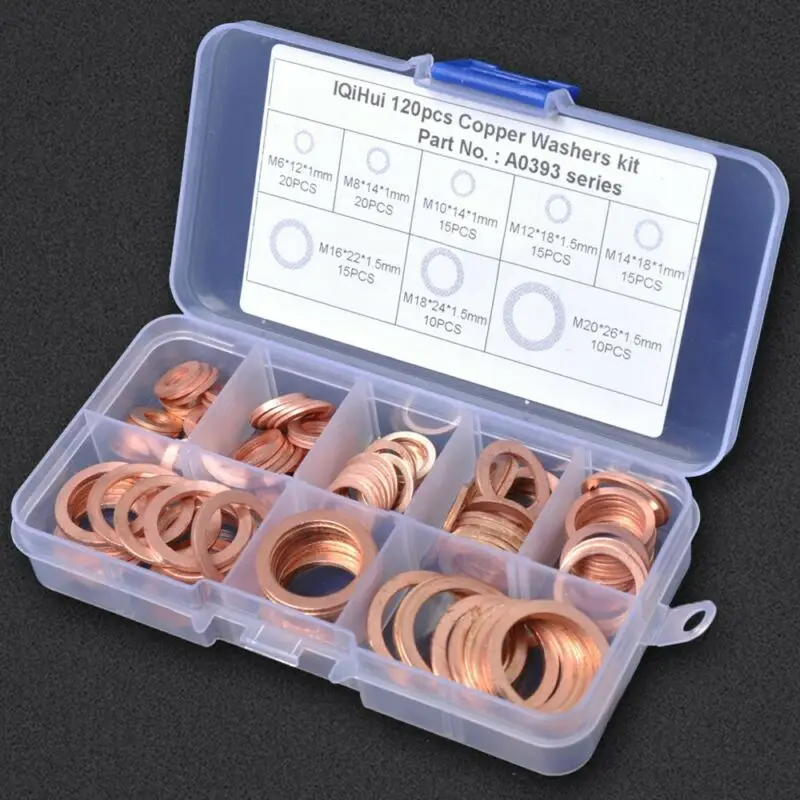 

Electrical Washers Assortment Kit Seal Fastener Flat O Ring Gaskets Automobiles Engine Generator Use Hardware Tools