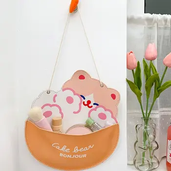 

Cute Wall Hanging Storage Bag Cartoon Bear Cat Rabbit Coin Purse Pocket Wallet Home Decoration Pouch