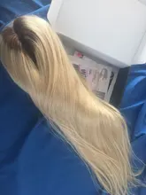 Pelucas de cabello humano Rubio degradado para mujer, pelo liso 4T613 brasileño Remy 613, peluca con malla frontal transparente, pelucas de encaje prearrancadas