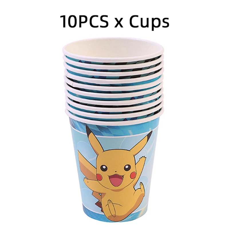 Pokemon tema Pikachu decorazione per feste forniture per feste di compleanno  decorazione piatti di carta tazze cucchiai forchette forniture set di  articoli