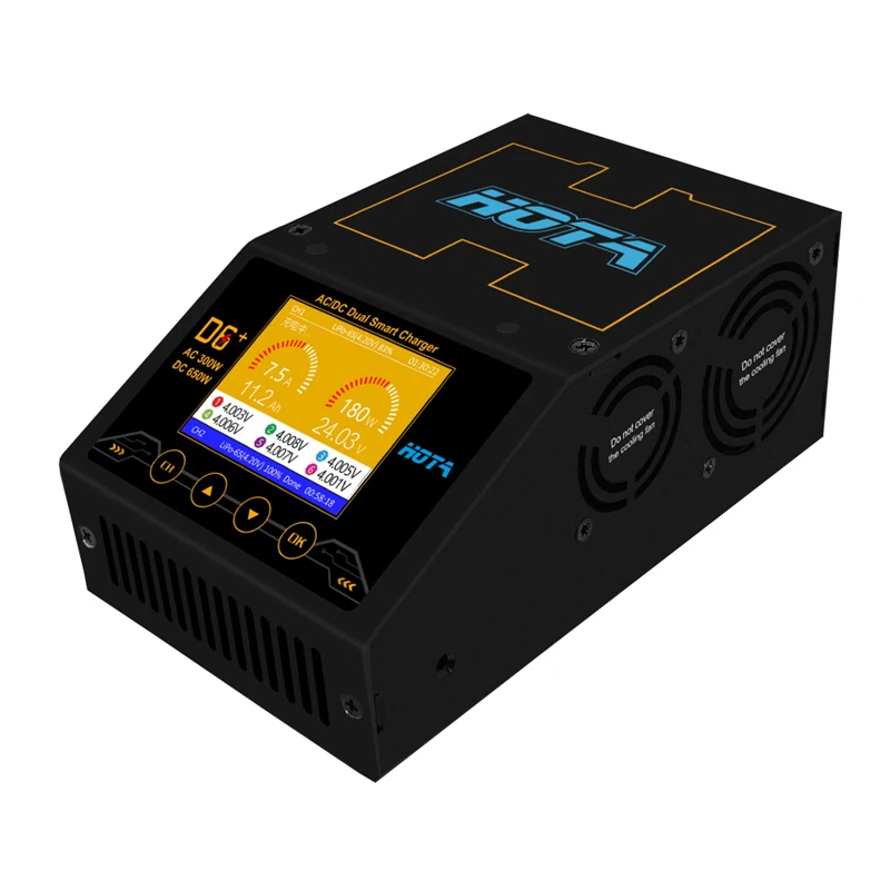 HOTA D6+ AC/DC двойное умное зарядное устройство баланс батареи зарядное устройство приложение контроллер 1~ 6S LiHv/LiPo/LiFe/Lilon/Lixx 1~ 16S NiZn/Nicd/NiMH батарея