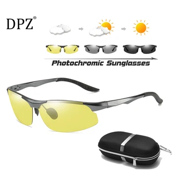 

2020 DPZ Aluminum Magnesium Photochromic Polarized Sunglasses Men Driving Glasses Day Night Vision Goggles Oculos De Sol