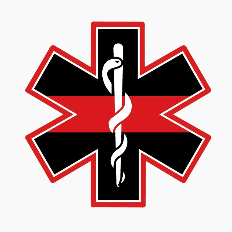 

EMT Cross Red Line Hard Hat Personality The Tail of The Car Sticker Motorcycle Decal Bumper Superior Vinyl Cover Waterproof PVC