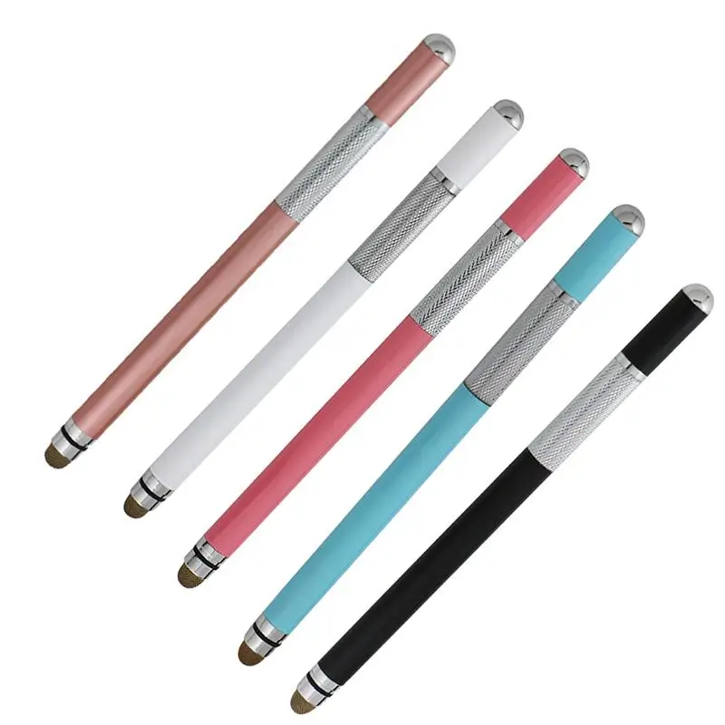 2 In 1 Multifunction Fine Point Touch Screen Metal Capacitive Stylus Pen For iPhone iPad Smart Phone CellPhone Tablet PC