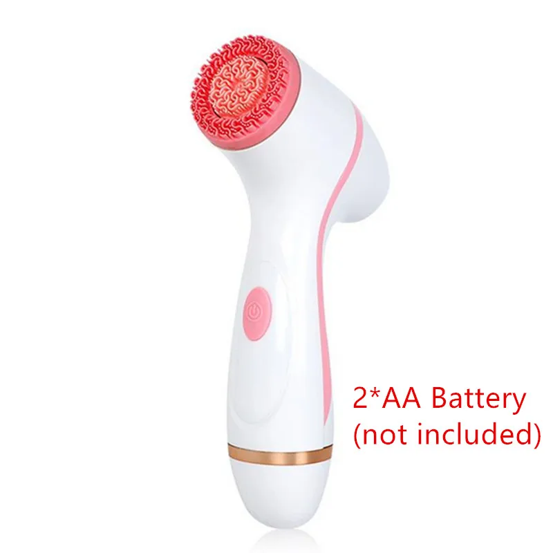 Battery Style Pink 3 в 1 силиконовая электрическая Очищающая щетка для лица, удаление черных точек, очищающее средство для пор, машинка для мытья лица, устройство для мытья лица 40#1022 - Цвет: Battery Style Pink