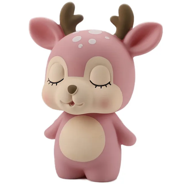 Cartoon Deer Piggy Bank Cute Animal Fall-proof Vinyl Children Savings Toys Kids Boy Girl Birthday Gift 2