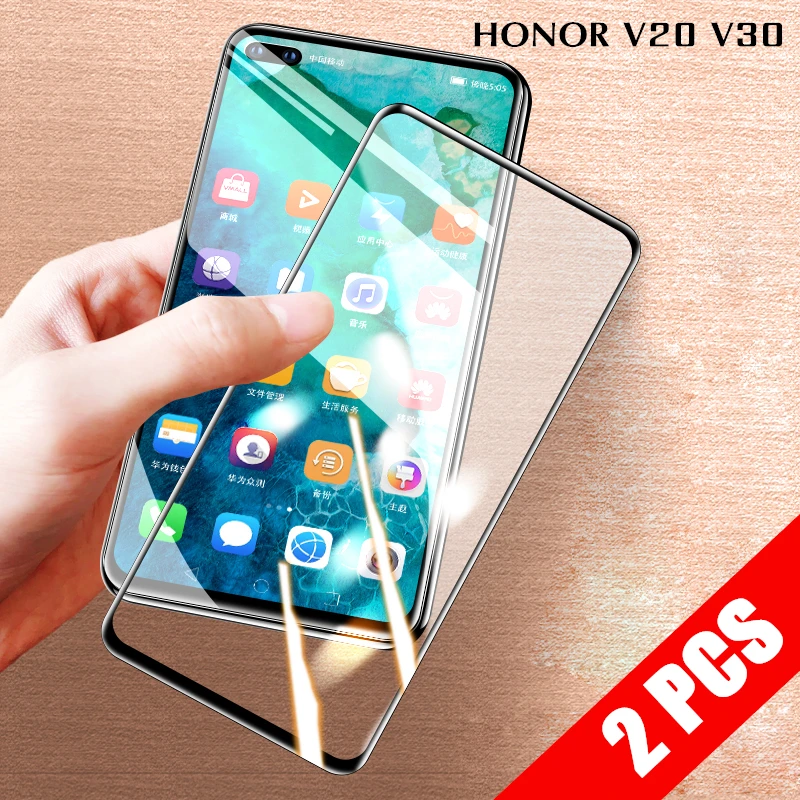 2 шт. полное покрытие 9D закаленное стекло для huawei honor V30 Pro V20 Защитная пленка экрана