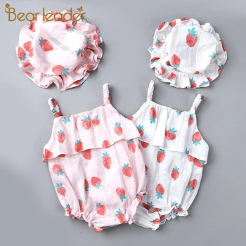 

Bear Leader Baby Girl Romper 2020 New Summer Newborn Stawberry Print Romper Infant Girls Outfits Sweet Clothing Baby Clothes