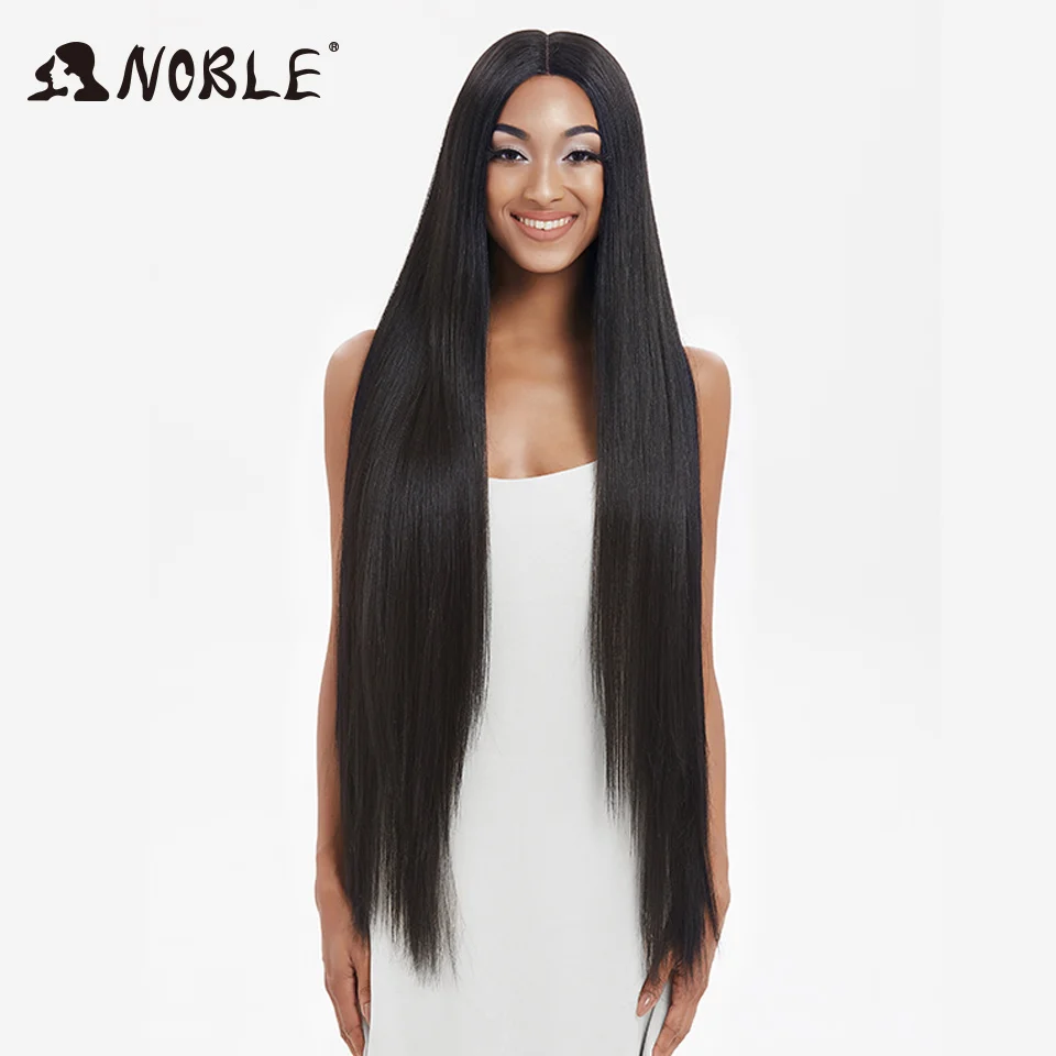 Noble Lace Wigs For Black Women Straight Wig Synthetic Lace Wig 38 Inch Ombre Blonde Lace Wig  Cosplay Synthetic Lace Wig