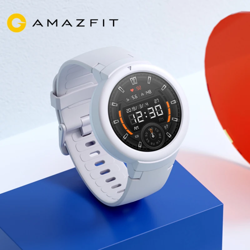 

English Version AMAZFIT Verge Lite Smart watch men 20 Days Battery Life 1.3 Inch AMOLED Screen Built-in GPS Heart Rate Monitor