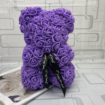 

2019 Hot Sale 25cm Soap Foam Bear of Roses Teddi Bear Rose Flower Artificial New Year Gifts for Women Valentines Gift Christmas