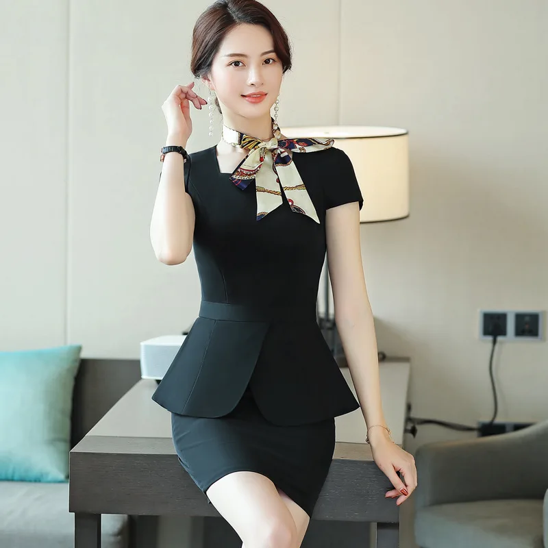 New 2020 Summer Women Formal Pant Suits Short Sleeve Blazer and Pants Office Ladies Business Work Wear Suits Set 2 3 Pieces OL
