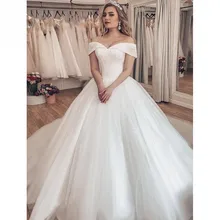 Vestido Noiva 2021 Sparkly Kristall Hochzeit Kleid Weg Von Der Schulter Braut Ballkleid Luxus Brautkleid Robe de Mariage