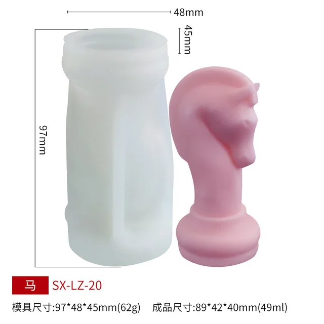 Chess Candle Silicone Mold DIY Chess 6 Piece Set Aromatherapy Candle Creative Ornaments Resin Molds Candle Making Kit LZ-20