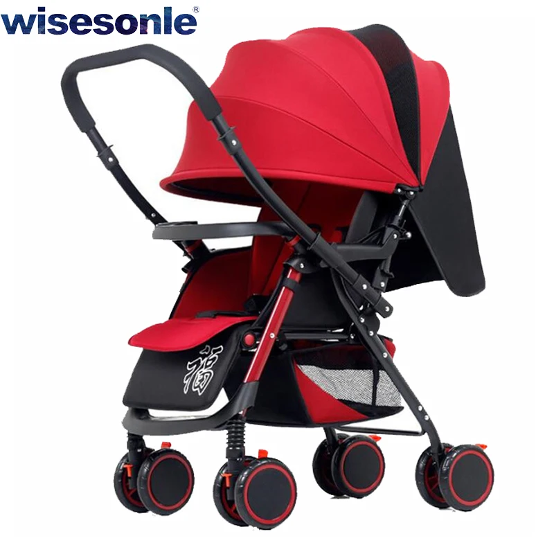  Wisesonle two way baby stroller ultra light umbrella stroller folding portable trolley Free shippin