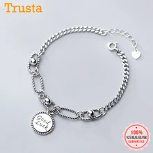 Trusta Wish браслет 925 Настоящее серебро 925 пробы браслет цепочка на удачу подарок для женщин девушка леди свадебный подарок DS1716