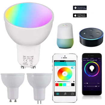 

Wifi Smart LED Light Bulbs GU10/GU5.3/E27 APP Remote Control Switch Dimmable Compatible with Amazon Alexa/Google Assistant/IFTTT
