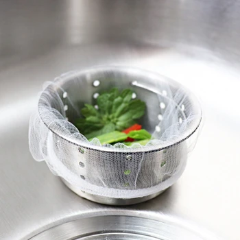 

100 Pcs Disposable Filter Net Bag Isolation Clogging Prevent Kitchen Bathroom Shower Drain Residue Collector Sink Strainer
