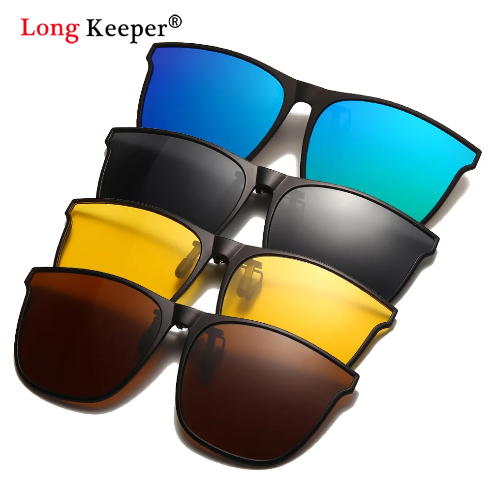 LongKeeper hommes Flip Up Clip sur lunettes de soleil polarisées hommes pilote photochromique lunettes de soleil femmes conduite lunettes lunettes_voghion.com