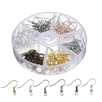 

120pcs/lot Mixed DIY Earring Hooks Iron Hook Earwire Jewelry Findings 6 Colors silver,gold,rhodium,gun black,antique bronze