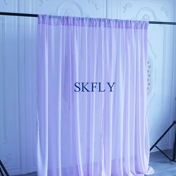 

BC003J wedding birthday party dusty pink baby blue green lilac light purple chiffon photography backdrop with rod pocket