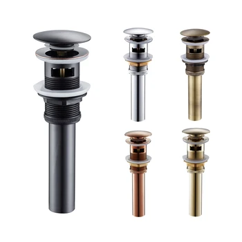 

Eridanus Push Down Pop-Up Drain Stopper with Overflow Brass Finished Basin Tap Bathroom Faucet Vessel Vanity Sink Drain Stopper