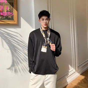 

2020 Spring And Autumn New Youth Popular Solid Color Loose Personality Open Back Long-sleeved T-shirt Fashion Casual Pullover