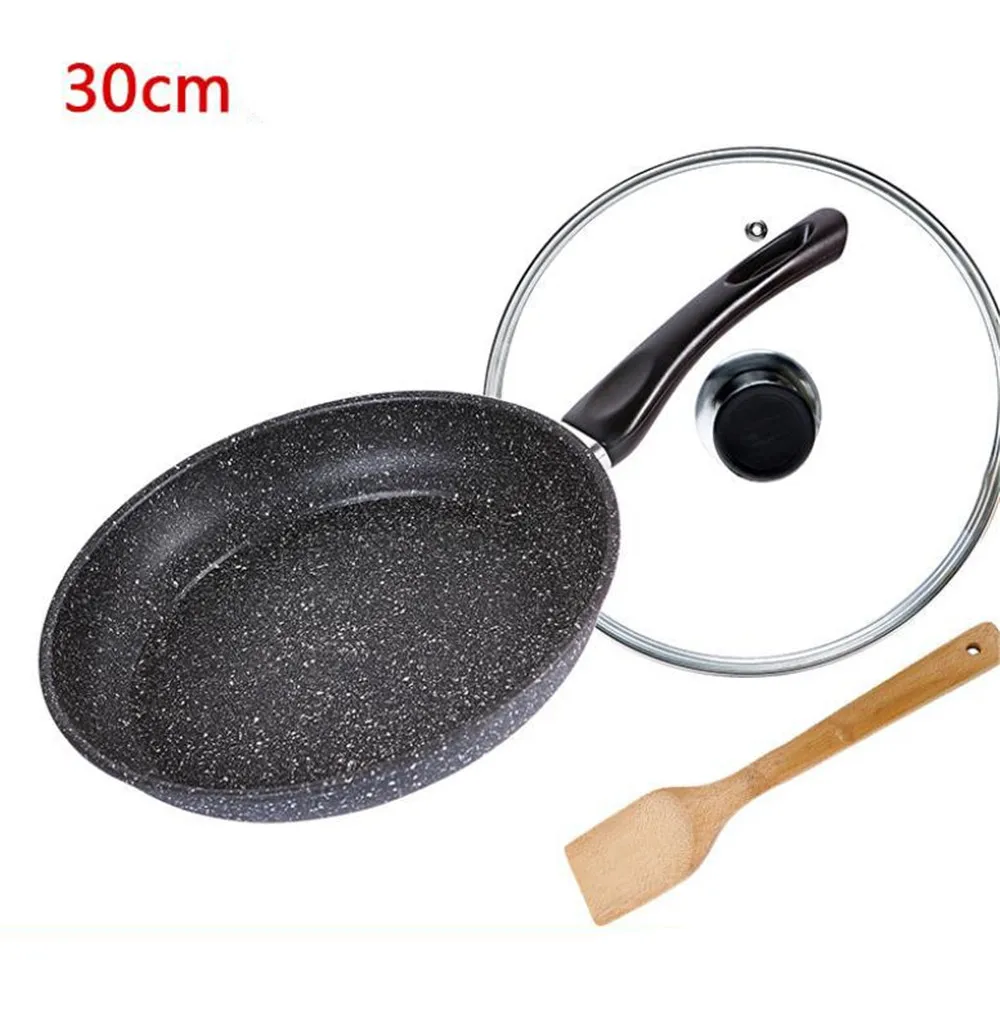 Pan Non-stick Pan with Lid Skillet 30cm Frying Pan Home Garden Induction Cooker Pans Gas Stoves Pancake Pan Steak Wok Pan Bread